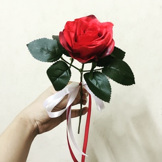 Hoa hồng đơn kèm nơ