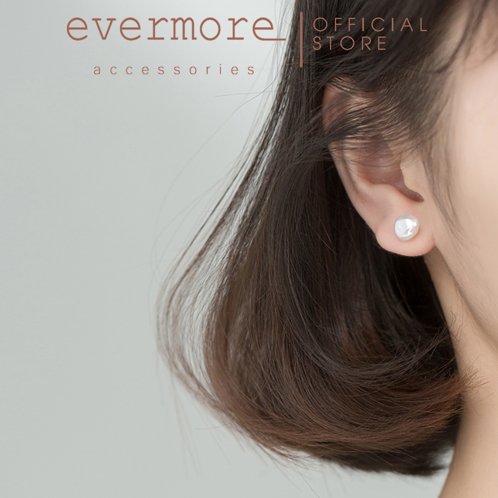 Bông tai bạc EVERMORE, bông tai ngọc trai nhân tạo bạc S925 thanh lịch, minimalism - H049