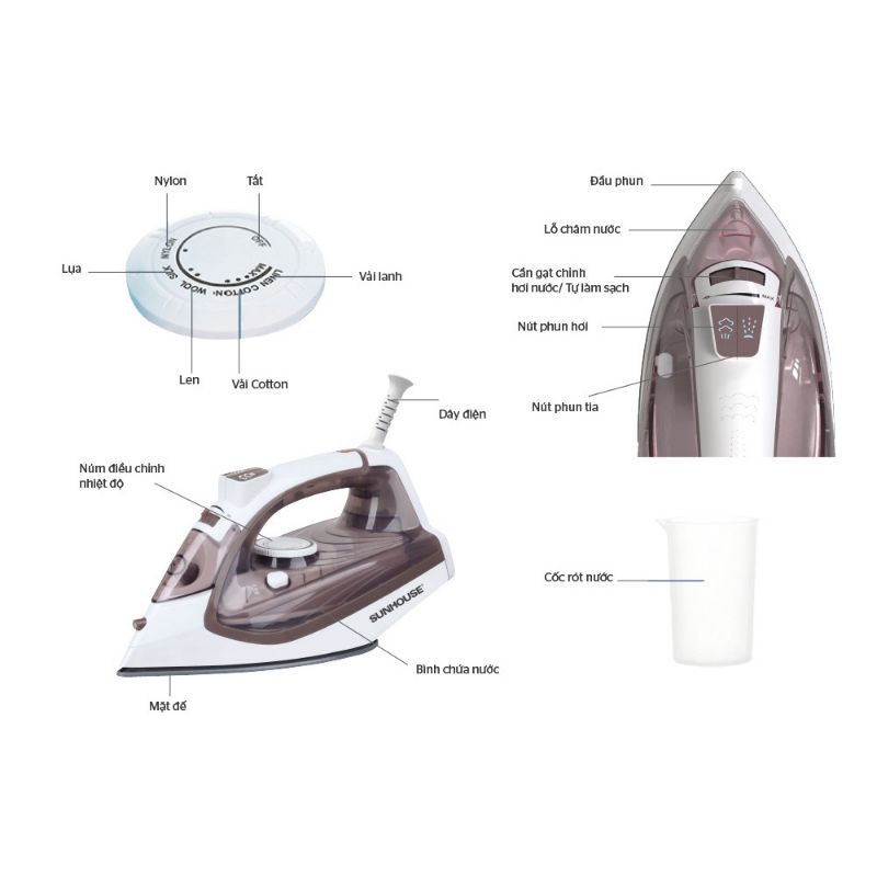 bàn là hơi cao cấp SUNHOUSE SHD2066 hàng chính hãng giá tốt