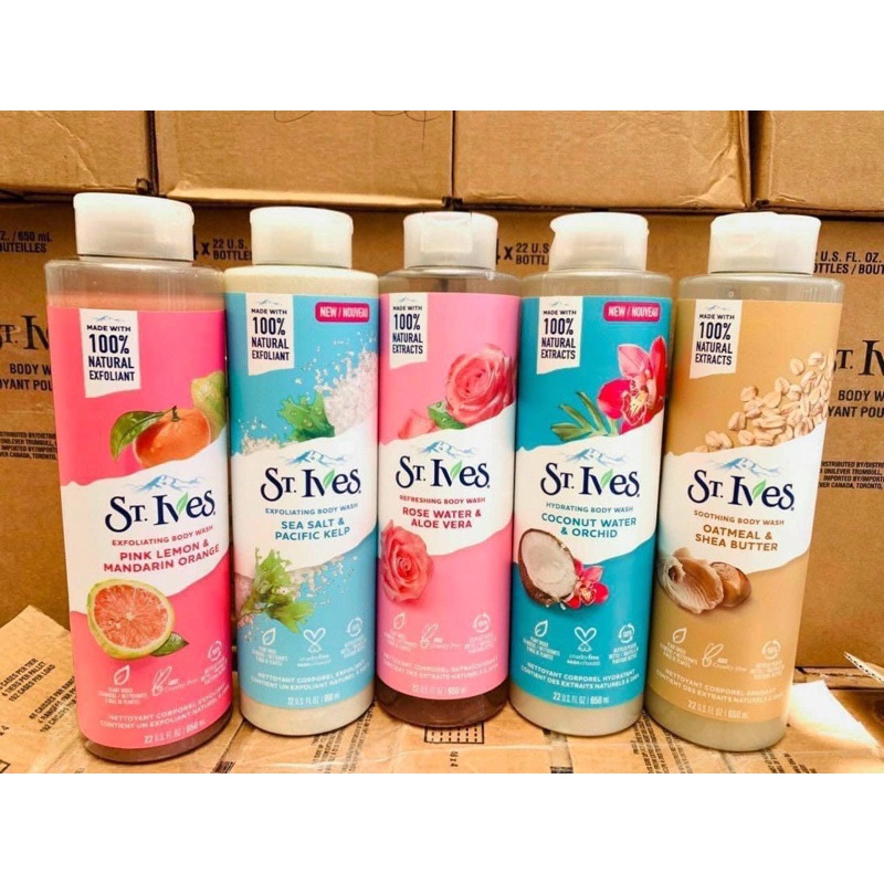 Sữa Tắm St.Ives Tẩy Tế Bào Chết Dịu Nhẹ, Dưỡng Da Mềm Mịn - ST. Ives Exfoliating Body Wash