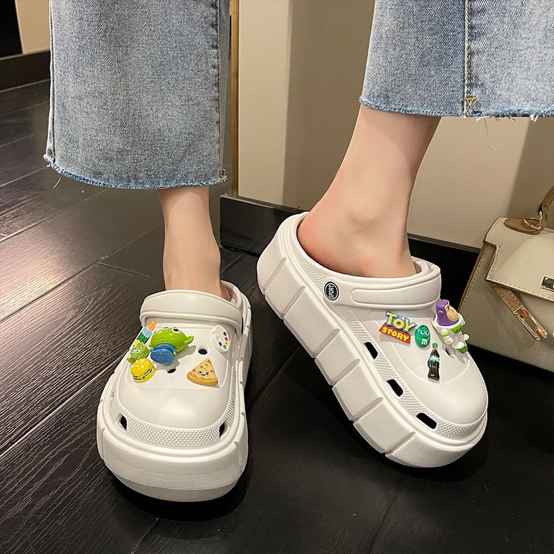 Dép sục Cross nữ đế cao 6cm phong cách Hàn Quốc siêu nhẹ kèm Sticker