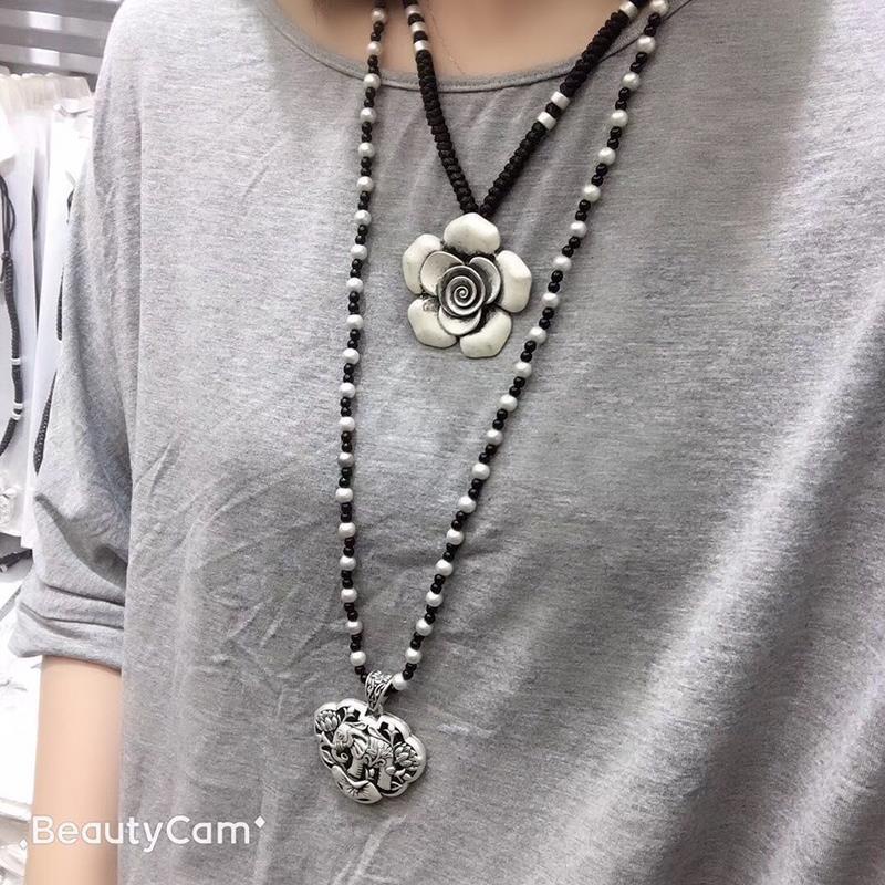 ►Dây Chuyền May Mắn Mặt Hình Voi May Mắn Phong Cách Thái Lan Cổ Điển Cho Nữ