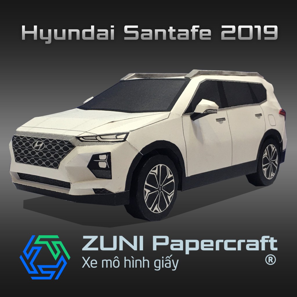 Bộ KIT Xe mô hình giấy Hyundai Santafe 2019 của ZUNI Papercraft