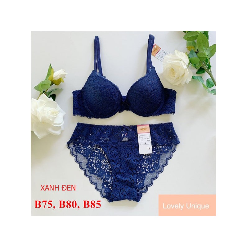 BỘ ĐỒ LÓT TOÀN REN MÚT VỪA PHOM NÂNG LOVELY CÀI 2 CÓ GỌNG - BL1219