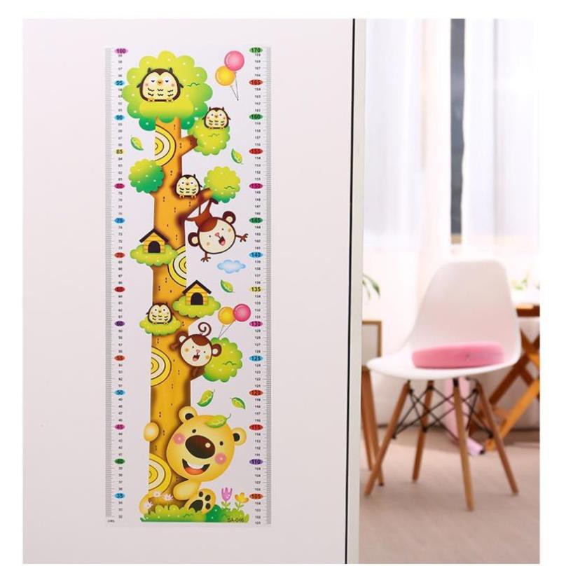 Thước Đo Chiều Cao Cho Bé Kết Hợp Đo Thị Lực Mẫu Dễ Thương Dán Tường vrg1183 Sỉ Lẻ Gia Dụng