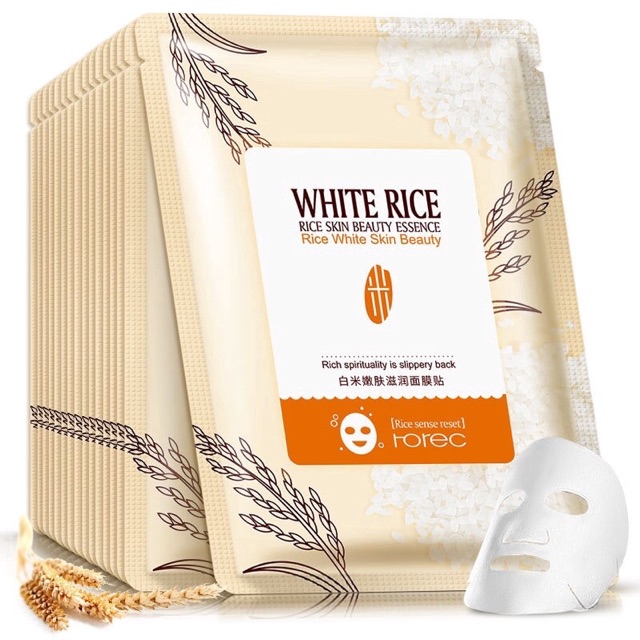 [RẺ VÔ ĐỊCH] Mặt nạ giấy dưỡng da mụn cấp ẩm thải độc Gạo Rorec White Rice Mask