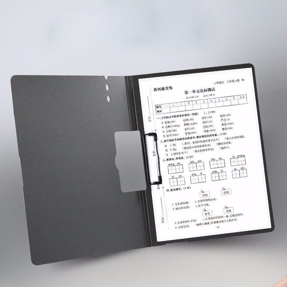 Bìa kẹp tài liệu A4 chất liệu nhựa cứng màu trơn có móc kẹp bằng kim loại tiện lợi