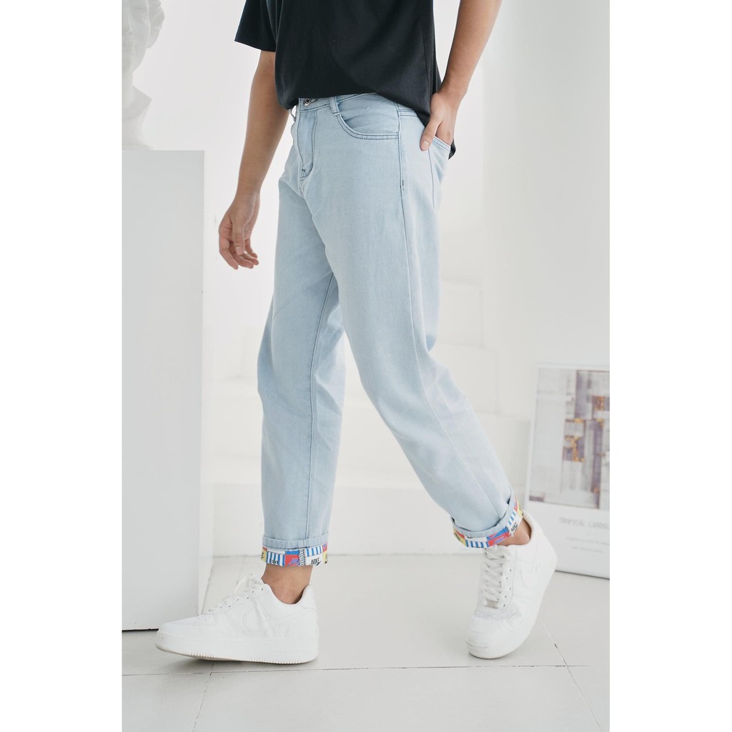 quần baggy jean nam, ống suông rộng, “IN HOẠ TIẾT LOGO” các thương hiệu style cá tính