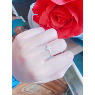Nhẫn nữ 4 lá may mắn bạc ta