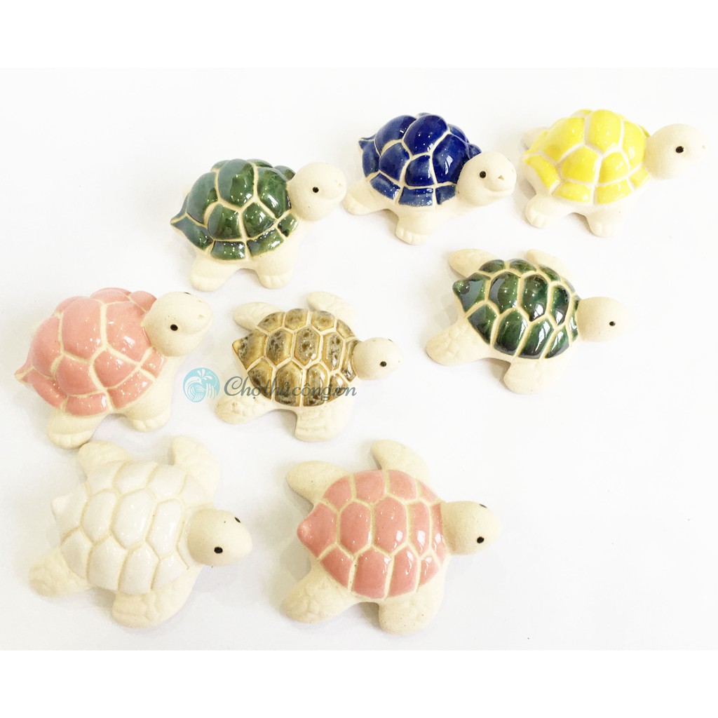 Rùa gốm tráng men - Tượng gốm Tiểu Quy Hướng Hải nhỏ xinh dùng trang trí, decor
