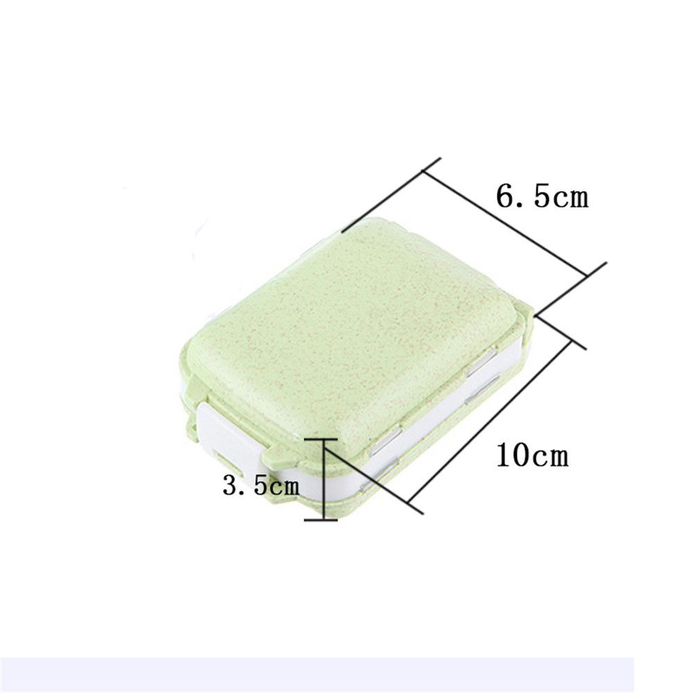 UUMIR Hộp Đựng Thuốc Chia Ngăn Bằng Rơm Lúa Mạch Chống Ẩm Tiện Dụng Cho Dịp Du Lịch