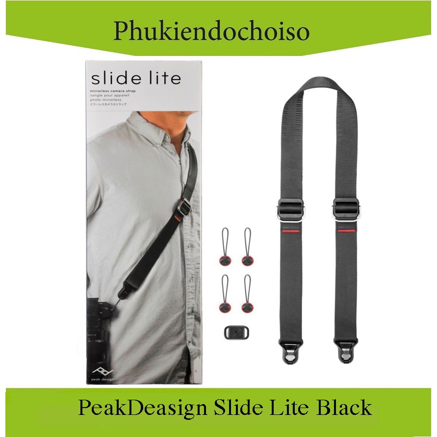 Dây máy ảnh PeakDeasign Slide Lite Black, Bản Trung