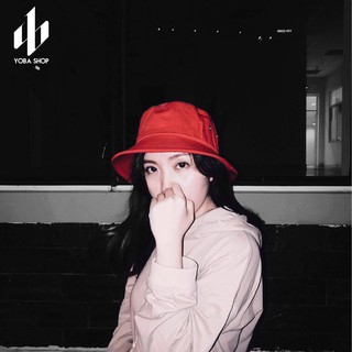 NÓN BUCKET TRƠN ĐEN TRẮNG ĐỎ GDRAGON