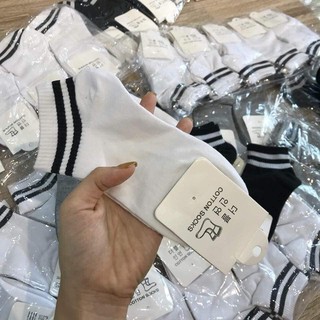 set 10 đôi Tất kẻ cổ ngắn phong cách Hàn Quốc