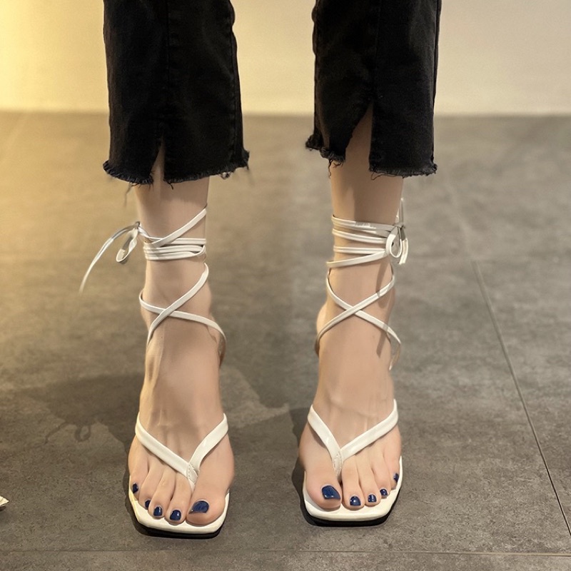 Sandal buộc dây kẹp ngón gót nhọn cao 7cm giành cho nữ
