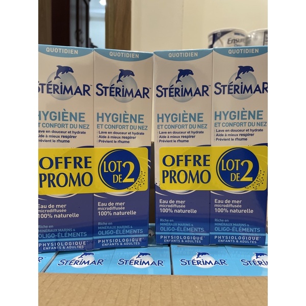 Xịt Cá Heo Sterimar Pháp Màu Xanh Dùng Cho Người Lớn Và Trẻ Từ 3 Tuổi Trở Lên, Cấp Ẩm, Xịt Mũi Hàng Ngày
