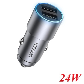 Tẩu sạc xe hơi 2 cổng usb-a ugreen 50592 24w 4.8a màu xám cd130 hàng chính hãng