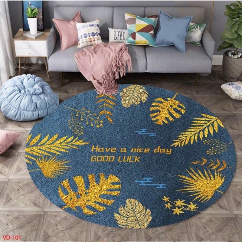 [Mã LIFE20KALL giảm 10% đơn 50K] Thảm Bali Tròn Trang Trí Decor - Đường Kính 1m