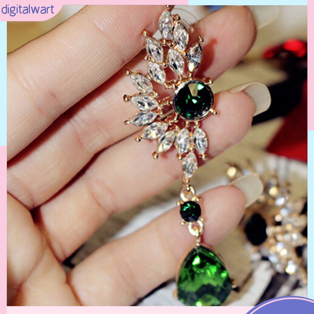 Đôi Khuyên Tai Dáng Dài Hình Đôi Cánh Đính Đá Thời Trang Dành Cho Nữ