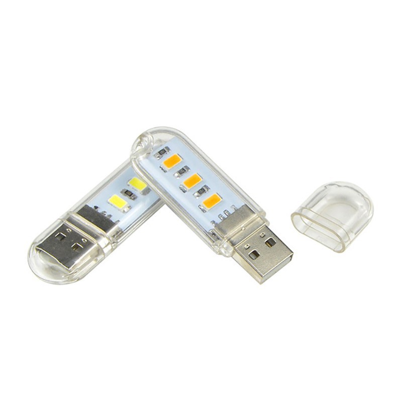 Đèn 3 Led cổng USB màu trắng âm tiện dụng dùng cho máy tính