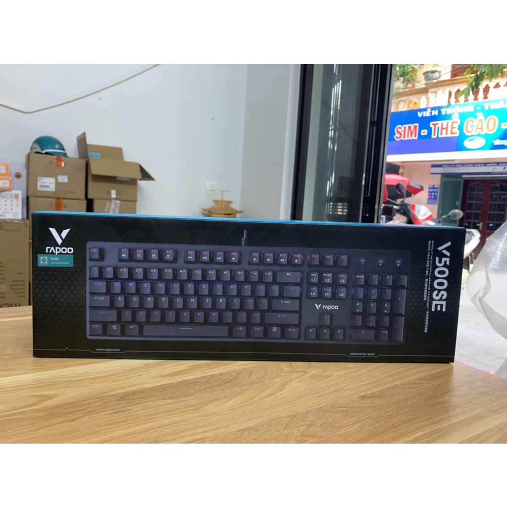 [Hỏa tốc - HN]Bàn phím cơ Rapoo V500SE Rainbow Blue Switch