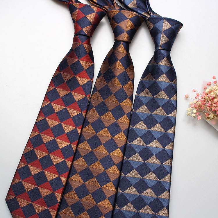 Cà Vạt Họa Tiết Hình Thoi 8Cm Thời Trang Công Sở Cho Nam