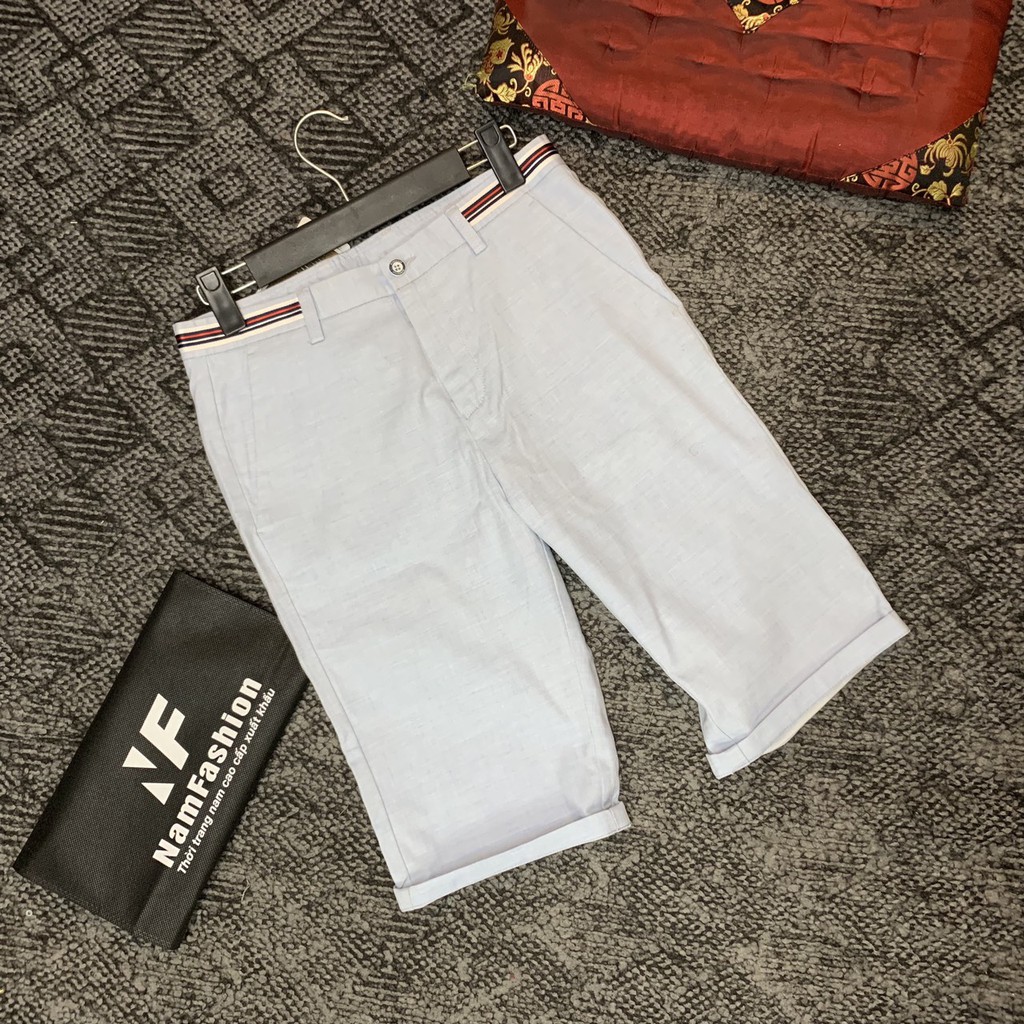 Quần ngố lửng nam cotton linen thô cao cấp mềm mát