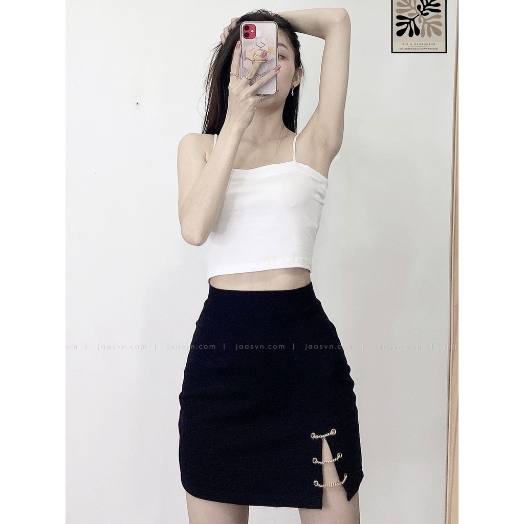 Áo crop top hai dây sợi bún thun cotton