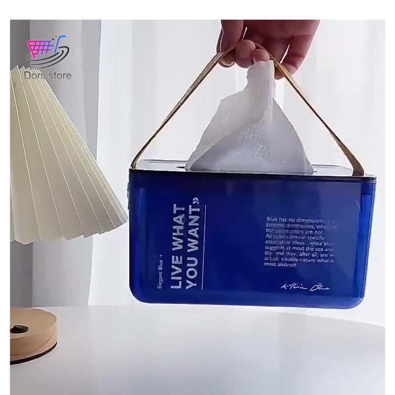 Hộp Đựng Khăn Giấy Dạng Rút Có Lò Xo Và Quai Xách Để Bàn Hiện Đại Đơn Giản