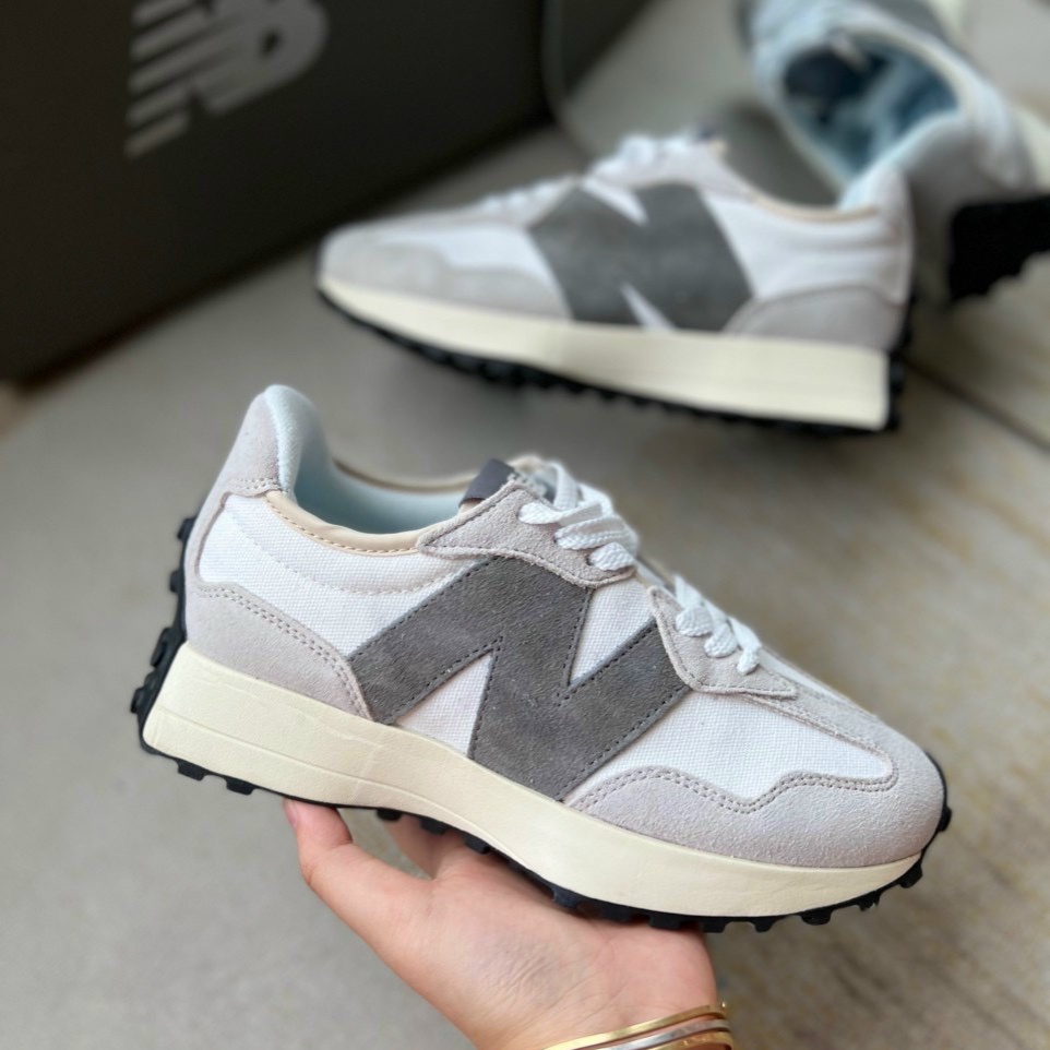 giày newbalance 327 nỉ xám chữ N xám đen cao cấp