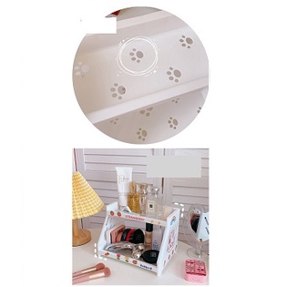 Kệ nhựa mini 2 tầng, kệ để bàn đa năng màu trắng trơn