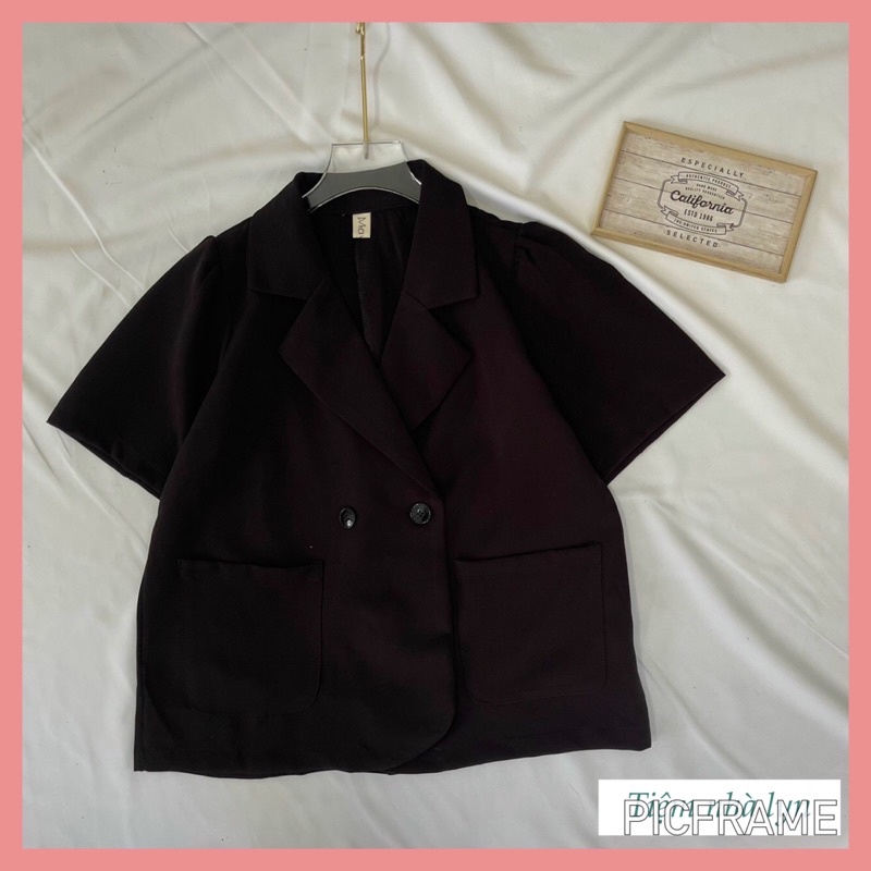 Áo blazer cộc tay dáng ngắn / Áo vest kiểu dáng ngắn tay bồng | BigBuy360 - bigbuy360.vn