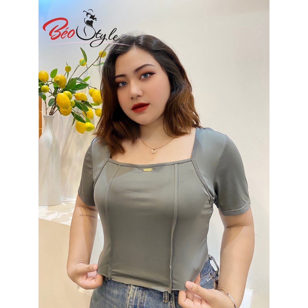 Áo thun croptop Bigsizize thiết kế siêu xinh kiểu Hàn Quốc AKBS028 Dành cho các nàng từ 55-95kg-Mặc đi chơi, dạo phố