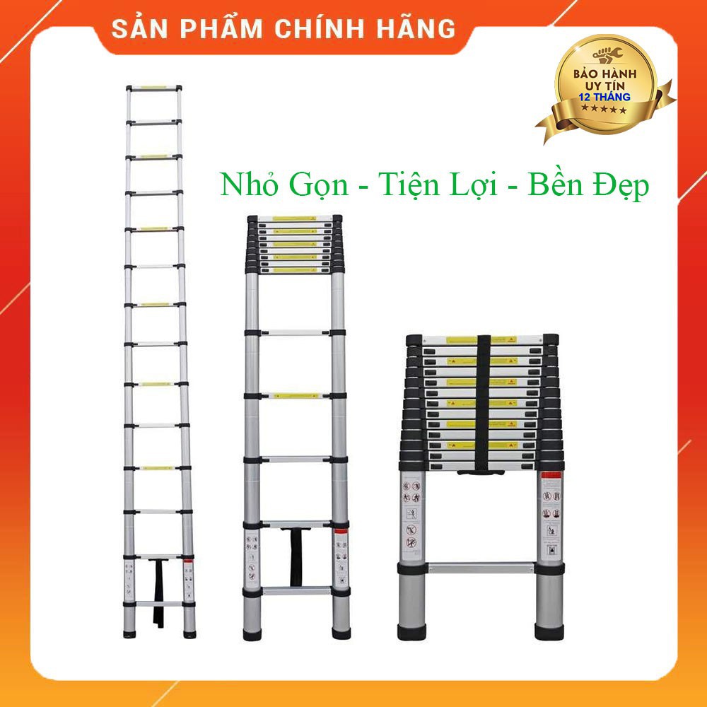 Thang nhôm rút đơn HK các loại 2.6M, 3.2M, 3.8M, 4.1M, 4.4M, 5M, 5.4M mẫu 2021, tải trọng 300k