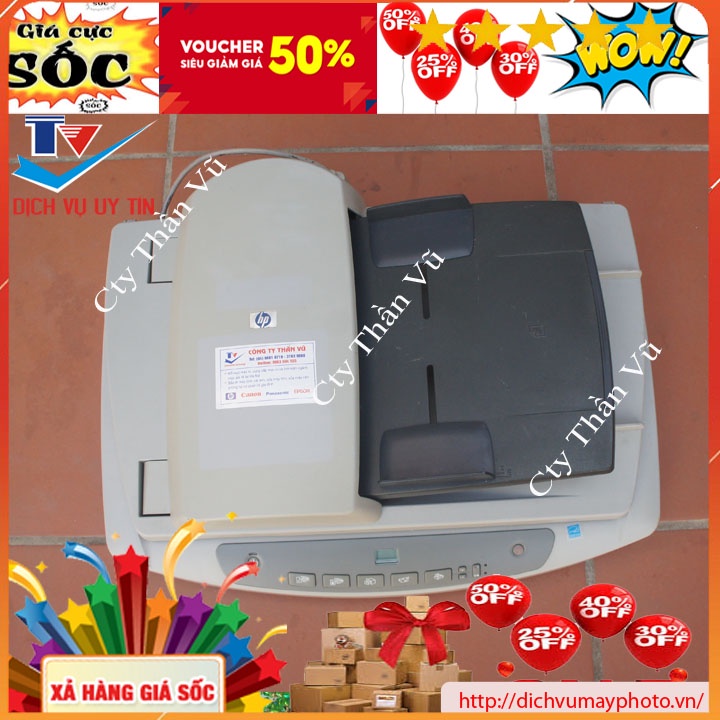 Máy scan cũ HP 5590 Scan 2 mặt tự động qua khay ADF scan nhiều tờ và có mặt gương để scan hóa đơn tài liệu mỏng