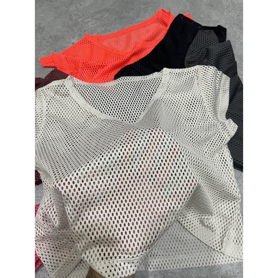 Áo croptop lưới mặc ngoài tập thể thao, gym, yoga