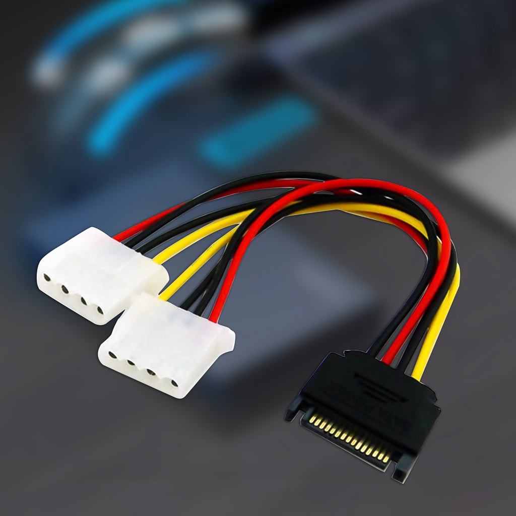 Dây Cáp Chuyển Đổi Nguồn Sata 15pin Sang Molex Ide 4pin 20cm Cho Ổ Cứng Hdd