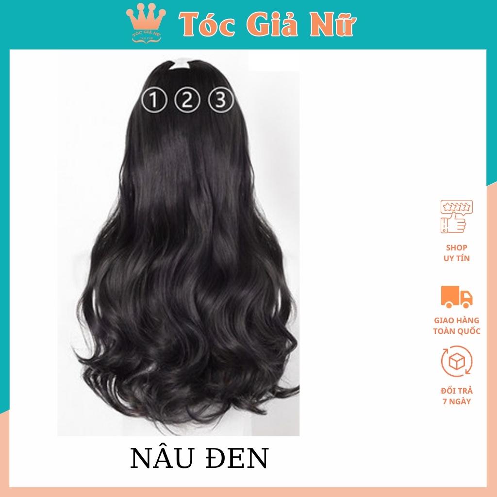 Tóc giả kẹp xoăn nữ sét 3 dải dày và dài TGN 3KEP