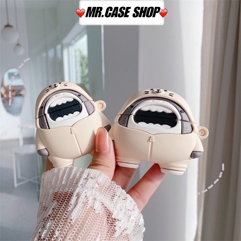 [ Có airpod 3 ] Vỏ bọc tai nghe airpod 1/2/3/pro kiểu dáng hình Cá Mập Miệng To Sáng Tạo- Mr.Case