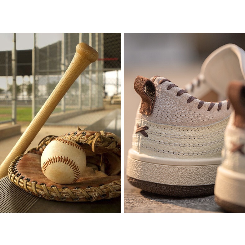 Giày thể thao Maden khâu da lộn cổ thấp dễ phối mùa đông 2021 retro cho nam