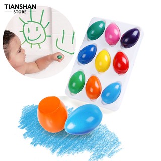Crayonlab 9 Color Egg Shaped Palm Grip Crayons Drawing Pen Toddlers Toy