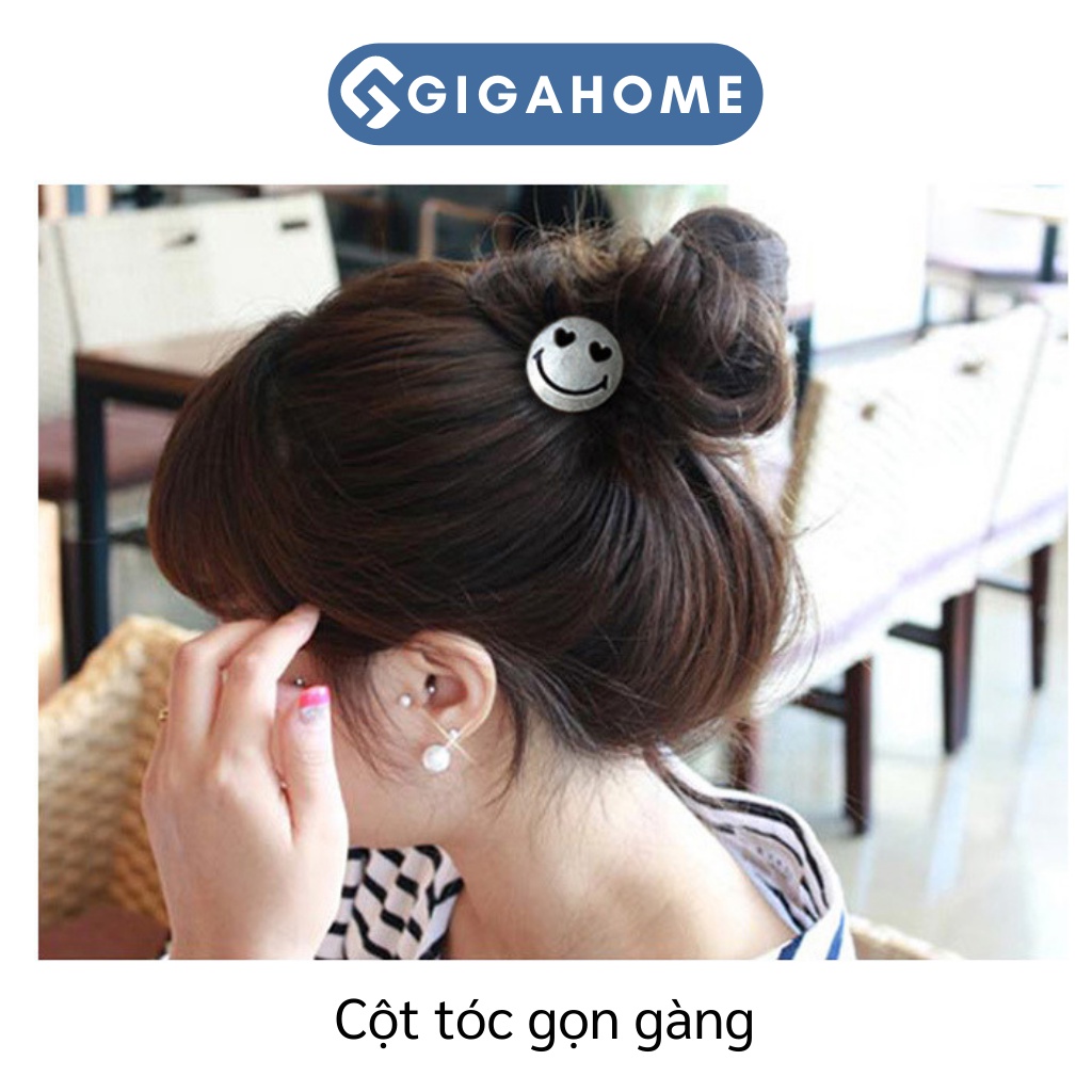 Dây Cột Tóc Họa Tiết Mặt Cười Đơn Giản GIGAHOME Cho Các Bạn Nữ 5992