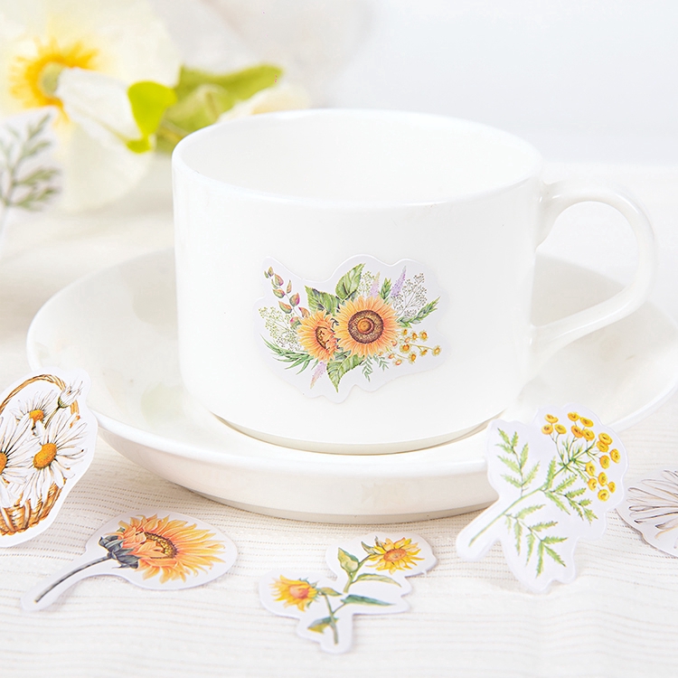 Set 45 Miếng Dán Trang Trí Hình Hoa Xinh Xắn