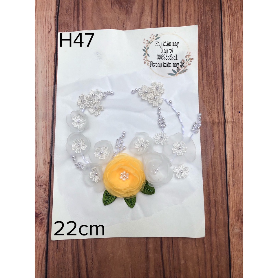 [Ảnh thật] [Có sẵn] tấm ruy băng tròn thêu hoa ruy băng cực phẩm 22cm