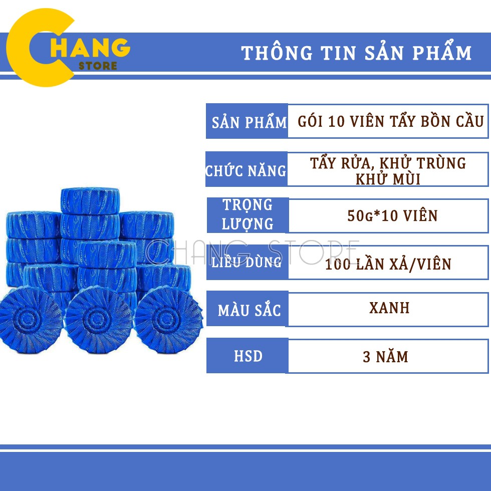 Gói 10 Viên Tẩy Bồn Cầu Siêu Sạch Diệt Khuẩn