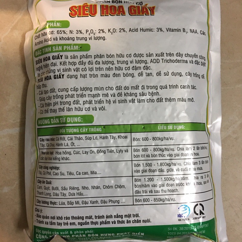 Phân bón hữu cơ Siêu hoa giấy 700g, 1000g