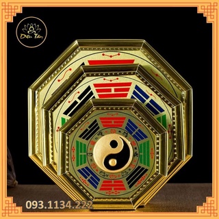Gương bát quái âm dương phù hổ đồ phog thuỷ trang trí treo cửa trán trạch cầu bình an