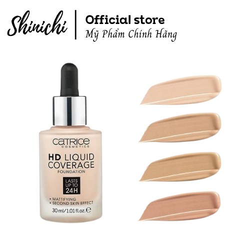 Kem Nền CATRICE HD LIQUID COVERAGE FOUNDATION Tone 010 Và 020  che khuyết điểm siêu tốt