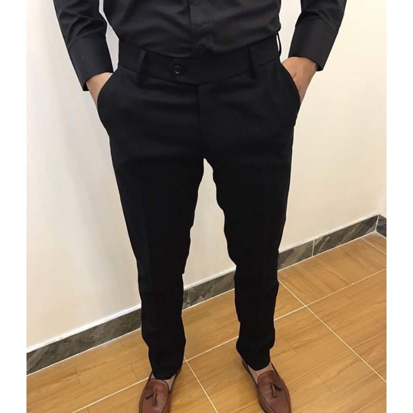 Quần âu nam, quần baggy đen co dãn ôm ống côn vải chống nhăn cao cấp không bai, xù | BigBuy360 - bigbuy360.vn