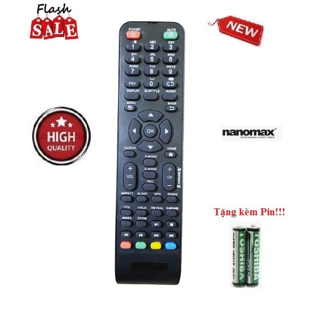 Remote Điều khiển tivi Nanomax LED/LCD/Smart TV- Hàng loại tốt mới Tặng kèm Pin